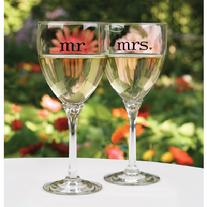 11073 Mr & Mrs Wine Glasses