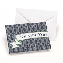 Navy Trellis Thank You Cards