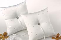 Scattered Pearls and Rhinestones Ring Pillows White or Ivory