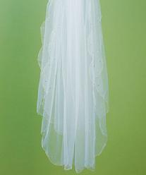 Two Tier Soft Tulle Veil with Gold Scalloped Edge and Rhinestones $59.98