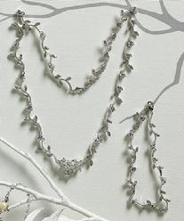 Cubic Zirconia Clusters with Vine Necklace & Bracelet