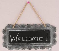 Scalloped Tin Frame Sign with Chalkboard