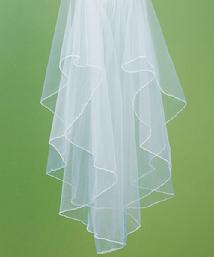 8220 Two Tier Standard Tulle Veil with Pearl Edge