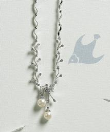 CZ Branches with Pearls Necklace
