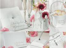 Fairytale Dreams Collection, Ring Pillow, Cake Top, Flower Girl Basket, Guest Book, Pen Set, Garter, Toasting Flutes