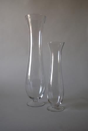 Tall Cylinder Flare Vases with Pedestal