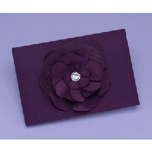 11233 Floral Fantasy Guest Book in Eggplant