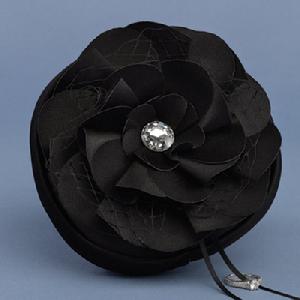 11241 Floral Fantasy Ring Pillow in Black