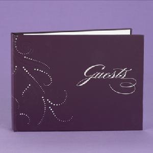 20611 Swirl Dots Guest Book in Purple