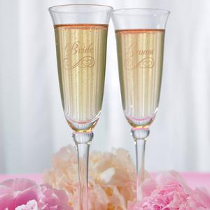 8822 Refined Etched Champagne Toasting Flutes