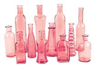 N3203PI Pink Vintage Bottles